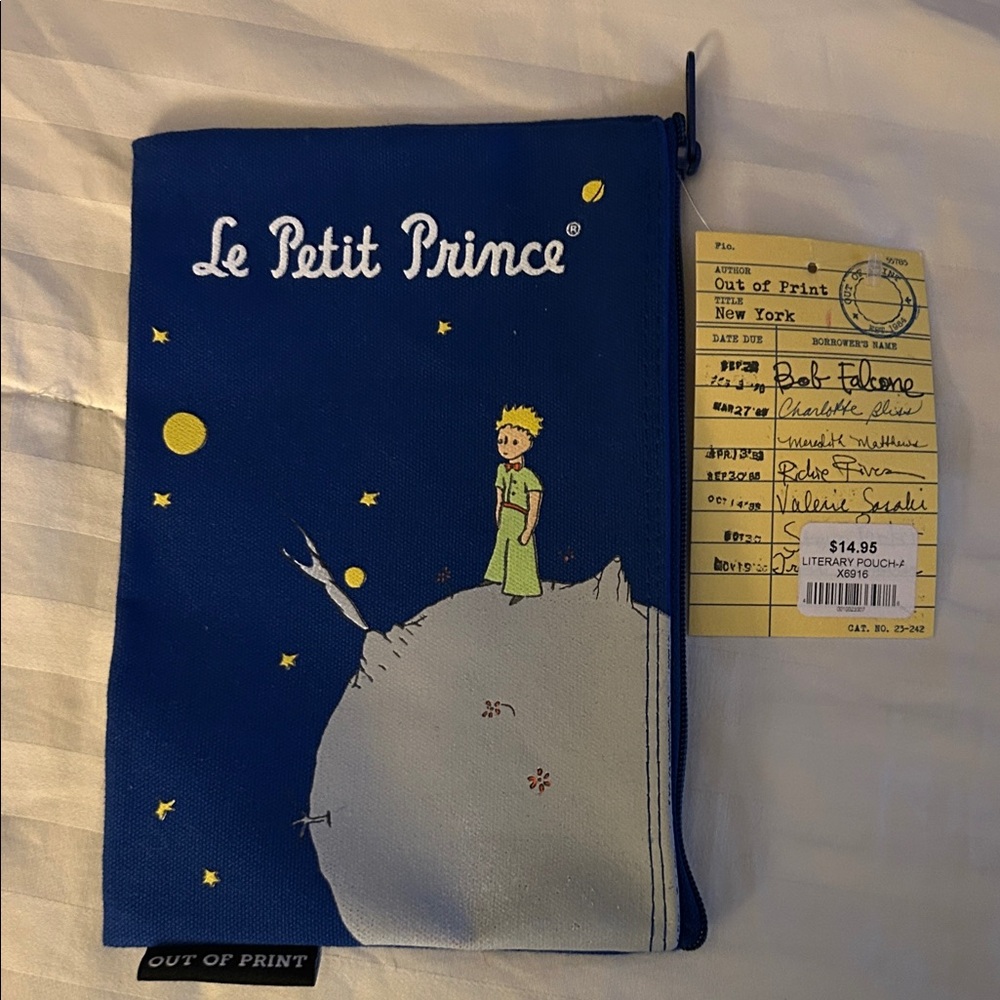 Out of Print Le Petit Prince Blue and Gray Pouch